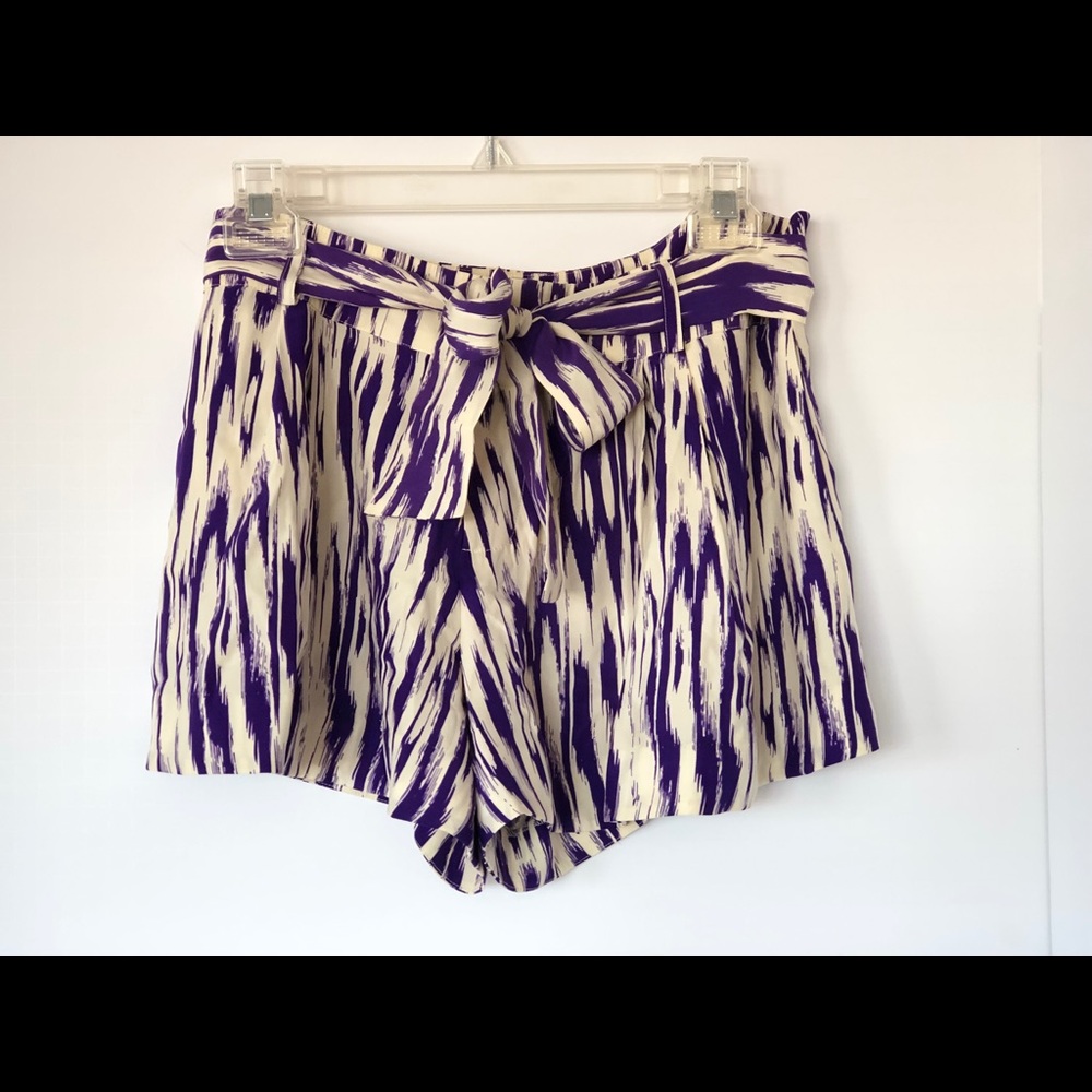 PARKER Silk Shorts with Sash Belt Size Medium